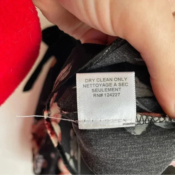 MISA Los Angeles Belva Blouse Off the Shoulder Black Velvet Bow Floral Satin - Picture 15 of 15